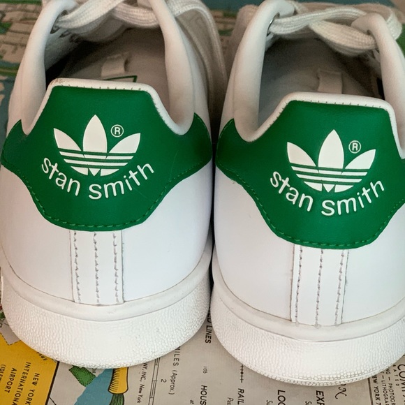 ADIDAS | Womens Adidas Stan Smith Athletic Shoe | White/Fairway Green | Sz 7 - Picture 10 of 11